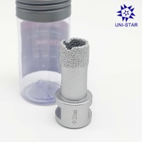 Scie cloche diamantée à brasage sous vide à filetage M10 pour le carottage du granit, du marbre, de la céramique et de la porcelaine