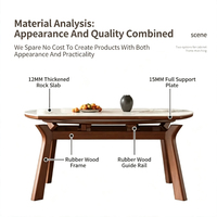 Table et chaises de salle à manger haut de gamme en bois avec plateau en pierre, idéales pour les maisons traditionnelles et les appartements de petite taille - modèle varié