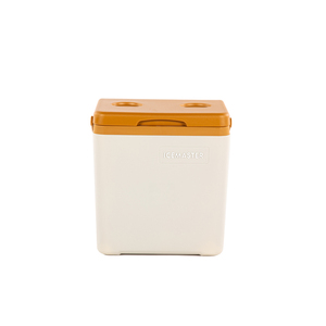 ICEMASTER - Nevera Portátil Aislada de 14L, Cuadrada, con Portavasos, para Acampar al Aire Libre, Tapa Blanca y Naranja - Product Image 3