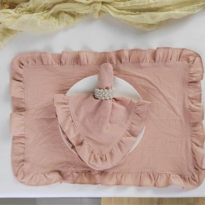Placemat Franse servetdoek theedoek gegolfde effen kleur pastorale stijl aanpasbare warmte-isolerende mat voor thuis en restaurant - Product Image 4