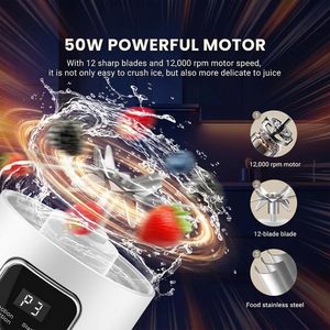 <b>Mini</b> <b>Juicer</b> Rechargeable Portable Blender Cup for Fruit Juice Smoothie Making - Product Image 2