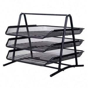 Various Styles Metal 3 Tier Desktop Document Letter Tray <b>Paper</b> <b>File</b> Book Magazine Organizer Shelf Rack Mail Bill Holder - Product Image 1
