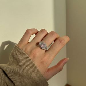 Dylam Custom Jewelry Manufacturer Rhodium Plated Sterling <b>Silver</b> 8A Iced Out Cut Zircon Stone <b>Eternity</b> Band Women Wedding <b>Rings</b> - Product Image 3