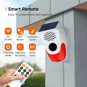 Açık güneş çakarlı lamba 120db 8 ses fonksiyonları güneş enerjili kablosuz kızılötesi hareket sensör dedektörü - Product Image 5