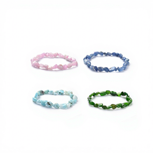 천연 5-8mm <span class=keywords><strong>Kyanite</strong></span> 핑크 오팔 Kunzite 페르시 팔찌 치유 크리스탈 보석 덩어리 팔찌 여성 망 소녀 - Product Image 1