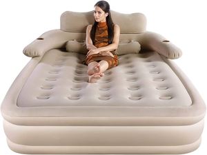 Auto <b>Foldable</b> Inflatable Sleeping Flocking Bed Airbed With Built in Pump for Outdoor Camping Travel Inflatable Air Bed <b>Mattress</b> - Product Image 5