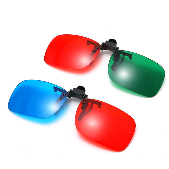 Beckon Wholesale Red Blue Anaglyph 3D Glasses with Clip-On for Prescription Eyeglasses Compatible for Movie Theater