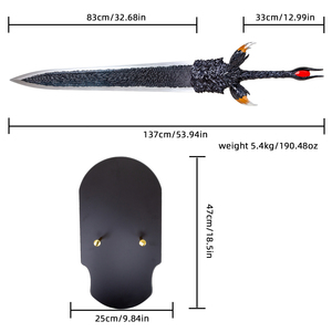 Épée du Diable <span class=keywords><strong>Dante</strong></span> de <span class=keywords><strong>Devil</strong></span> <span class=keywords><strong>May</strong></span> <span class=keywords><strong>Cry</strong></span> 5 en métal de 54 pouces - Réplique de cosplay non affûtée pour collection - Product Image 6