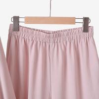Ensemble deux pièces : chemise longue ample et décontractée à manches longues de style arabe, pantalon large à jambes droites