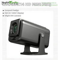 Mini projecteur V1 Android 13 1080P Full HD 1GB 8GB 300 Ansi Lumens personnalisation de l'interface utilisateur gratuite Projecteur de cinéma maison 4K noir
