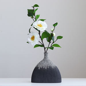 高品质西班牙经典时尚拉丝哑光白色黑色陶瓷花瓶餐桌装饰婚礼酒店 - Product Image 1