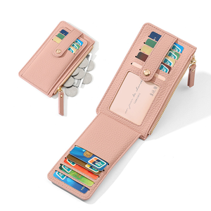 Porte-monnaie pliable mi-long pour femme en PU, porte-cartes multi-fentes, porte-identité et petit porte-monnaie - Product Image 1
