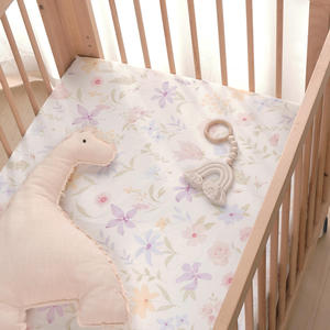 Lenzuolo per Culla Personalizzato, Lenzuolo con Angoli per Neonati, Puro Cotone con Motivo Floreale, Stile Fresco e Naturale per Tutte le Stagioni, Biancheria da Letto per Bambini - Product Image 2