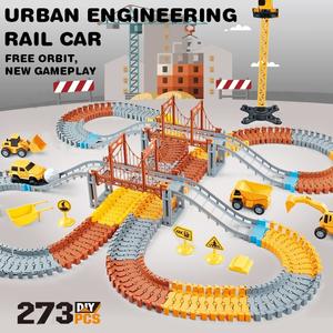 Juego de Construcción de Pistas de Carreras de Autos de Juguete de Plástico ABS, 273 Piezas, Vehículos Flexibles de Ensamblaje, Venta al Por Mayor - Product Image 3