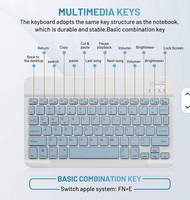 Keyboard Mini Kapasitif 78-Tombol RGB Backlit Nirkabel Kustom Baru untuk iPad Tablet USB Type-C Isi Ulang Ultra Tipis Portabel Plastik