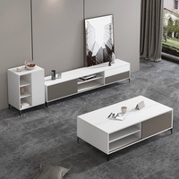 Nouvel Ensemble de Mobilier de Salon Moderne : Table Basse Nordique en Bois et Meuble TV