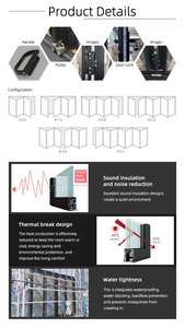 Hiện Đại Bi-Gấp Bên Ngoài Cửa Dòng Mới Hợp Kim Nhôm Ban Công Phân Vùng Đôi Kính Thép Không Thấm Nước Bifold Có Thể Gập Lại - Product Image 5