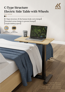 Mesa auxiliar eléctrica con estructura tipo C, muebles económicos para el hogar, mesa auxiliar eléctrica movible ajustable sobre Escritorio de cama - Product Image 4