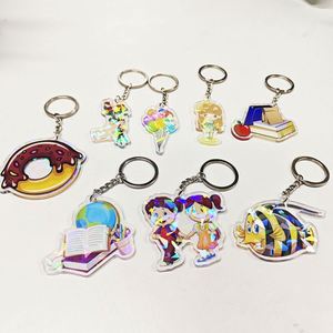 MOQ Custom Printed Logo Acrylic Pendant Cool <b>Keychain</b> with Blank Key Chain and Charm for Crystal Key Chain Collection - Product Image 6