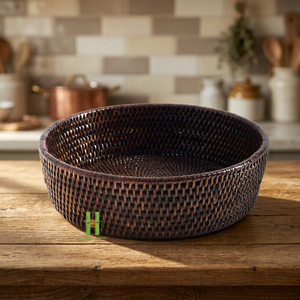 HOT SELLER Traditional Style Rattan Tray Round Handmade New Crafts Living Room <b>Household</b> Storage Basket Rattan Tray - Product Image 1