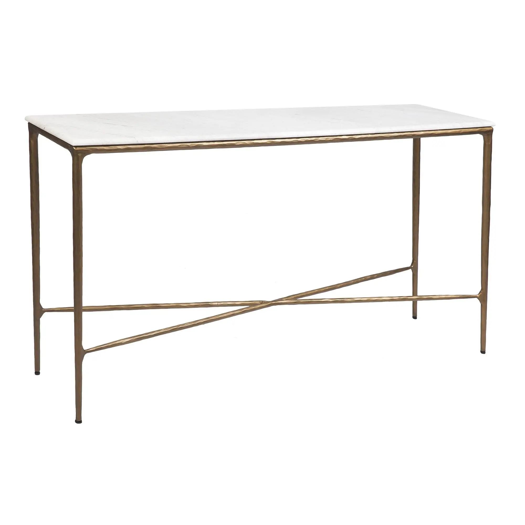 Natural Marble Table THADDEUS Gold Forged Iron Frame Hallway Narrow Console Table For Home