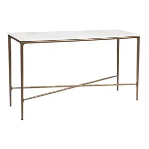 שולחן שיש טבעי thaddeus זהב מסגרת ברזל מסגרת למסדרון צר מסוף שולחן לבית
