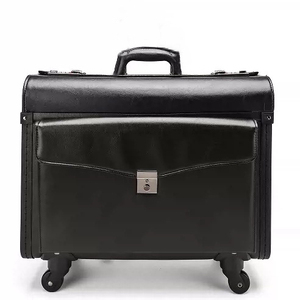 Asistente de vuelo de cuero Estuche aéreo Abogado Caja de facturación de negocios Maleta de vuelo Capitán Piloto Trolley Equipaje - Product Image 1