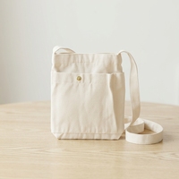 Sac bandoulière en coton épais gris foncé, vierge et personnalisable, sac fourre-tout à bandoulière, pochette de rangement pour le bureau et les trajets quotidiens