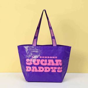 Bolsa de Mano Tejida de Polipropileno Especial, Bolsa de Compras Duradera y Moderna, los Fabricantes Pueden Proporcionar Directamente Impresión a Color, Patrón y Logotipo - Product Image 3