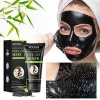 Masque Visage Noir au Charbon de Bambou T-Zone, Masque Peel-Off Anti-Points Noirs pour le Nez, Nettoyant en Profondeur et Réducteur de Pores