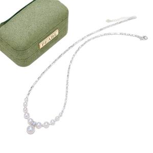 จี้ห้อยคอหรูหราสไตล์ฝรั่งเศส ดีไซน์พระจันทร์เสี้ยว ประดับเพชรทรงสี่เหลี่ยม  ทำจากเงินแท้ S925  พร้อมสร้อยคอแบบโซ่ - Product Image 5