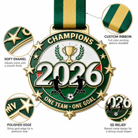 Medaglie Personalizzate Placcate in Oro per Campionati Mondiali di Calcio/Football, Design alla Moda in Metallo e Acrilico