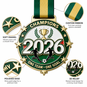 Medallas Deportivas Personalizadas <span class=keywords><strong>de</strong></span> Acrílico y Metal Chapado en Oro para Campeones <span class=keywords><strong>de</strong></span> Fútbol, Diseño <span class=keywords><strong>de</strong></span> Moda - Product Image 3