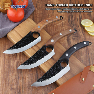 Hot bán handmade giả mạo thép carbon 6 inch butcher giết mổ dao đầy đủ tang cong boning dao giết mổ dao - Product Image 2
