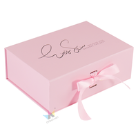 Caja de Empaque de Cartón Rosa con Cierre Magnético y Diseño de Logotipo Personalizado para Regalo