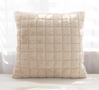 Coussins décoratifs carrés modernes pour canapé, en sherpa, brodés sur mesure, motif souris magique de Noël, pour la maison