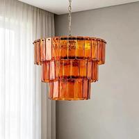 Plus Grand Lustre Nordique LED Design pour Salon, Chambre, Restaurant, Style Vintage Français, Décoratif en Verre de Murano