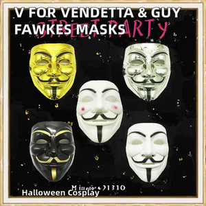Masques de cosplay personnalisés en PVC pour Halloween, V pour Vendetta et Anonymous <span class=keywords><strong>Guy</strong></span> <span class=keywords><strong>Fawkes</strong></span>, très demandés, pour les soirées masquées - Product Image 2