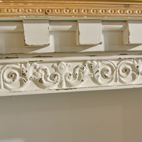 Table console en bois massif sculpté blanc vieilli style rustique ferme, avec rangement, pour salle à manger, appartement, salon, entrée, hôtel - Vente en gros