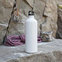 Bouteille d'eau blanche vierge pour sublimation avec mousqueton, gourde en aluminium anti-fuite 500 ml, bouteilles en aluminium personnalisables
