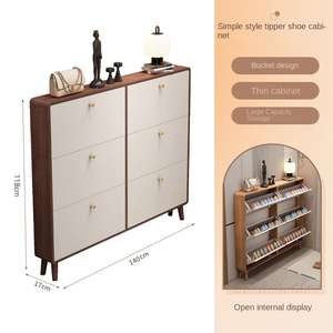 リビングルーム玄関用キャビネット収納3層フリップカバー靴キャビネット - Product Image 6