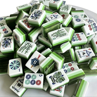 2026 Ensemble de Mahjong en Acrylique à Motif Bambou Gravé sur Mesure, Design Moderne de Luxe à 4 Couches, Tuiles de Mahjong Américaines pour le Divertissement