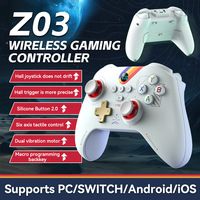 Control Inalámbrico para Juegos Z03, 800Hz de Velocidad de Respuesta, 3 Modos, Gamepad FPS para Switch, PS3, PS4, Android, iOS con Gatillos Hall y Micro-Movimiento