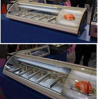 Réfrigérateur commercial mini 2 portes à froid direct pour supermarché, idéal pour la viande fraîche, le porc et les sushis
