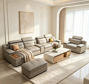 Ensemble de canapés pour salon, design et prix, <span class=keywords><strong>canapé</strong></span> en <span class=keywords><strong>cuir</strong></span> véritable italien moderne en forme de L, inclinable électriquement, luxe - Product Image 2