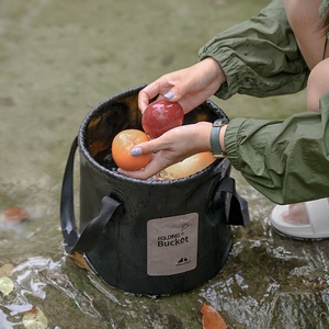 Cubo de playa plegable ligero de 10L y 20L para jardín, almacenamiento multifuncional con asa de tela para pesca, senderismo, escalada - Product Image 4