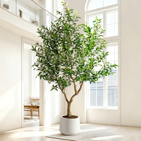 Grand arbre d'olivier artificiel en soie de 1,2 m en pot, fausse verdure réaliste de style méditerranéen pour la décoration d'hôtels et de restaurants