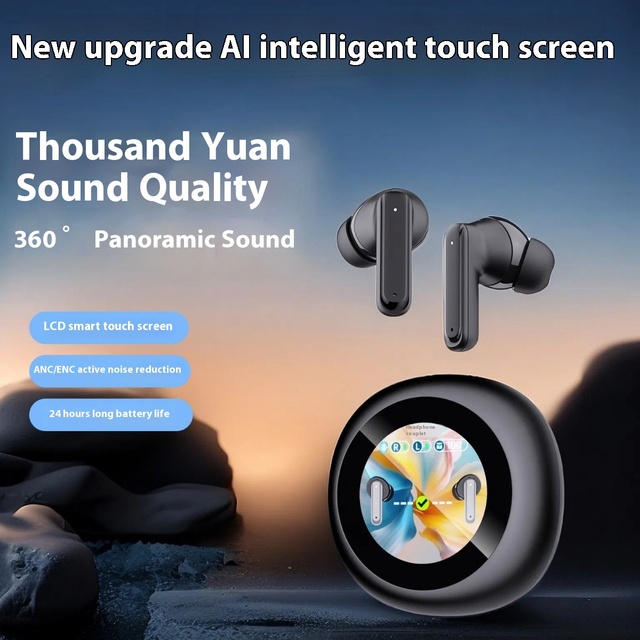 Wireless for 5.4 Headset Touchscreen ANC Noise Reduction Long Battery Life AI Translation LED Battery Waterproof In-Ear