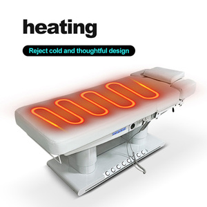 Mesa de masaje profesional de lujo, Spa estético, Base de madera, cama de mesa de masaje ajustable con calefacción eléctrica grande - Product Image 3