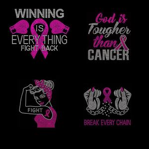 5 modèle meilleur fournisseur gagnant est tout combattre 2 Fit ruban sensibilisation au <span class=keywords><strong>cancer</strong></span> du sein Hotfix strass transfert fer sur - Product Image 1